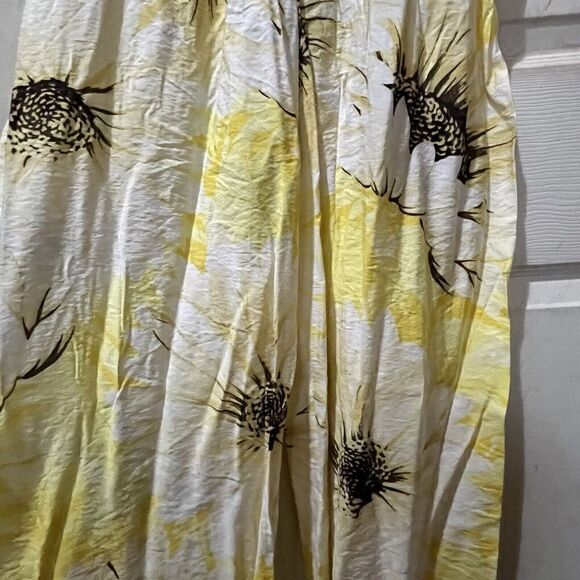 H&M Sunflower Jumpsuit Sz L Playsuit Romper Trouser Wide Leg Yellow Floral - Picture 5 of 11